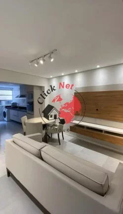 Imagem Apartamento 72m2 , Garden Semi-Mobiliado 1 dorms ,quintal , 1 vaga ,500 metros da praia, Boqueirão, Praia Grande
