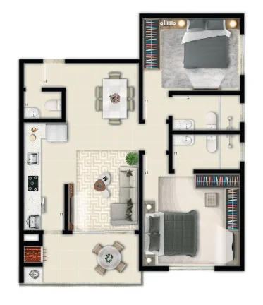 Imagem Apartamento 3 Dormitórios para venda em Palhoça - SC