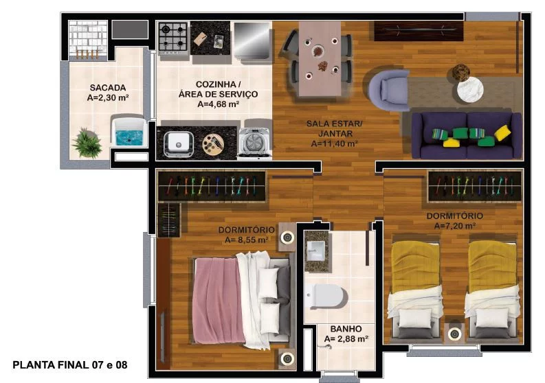 Imagem Apartamento 2 quartos para venda no bairro Nossa Senhora das Graças em Caxias do Sul