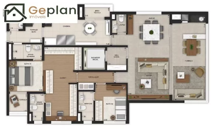Imagem APARTAMENTO 141M² PRONTO PRA MORAR COM 3 SUITES E 2 VAGAS - BROOKLIN