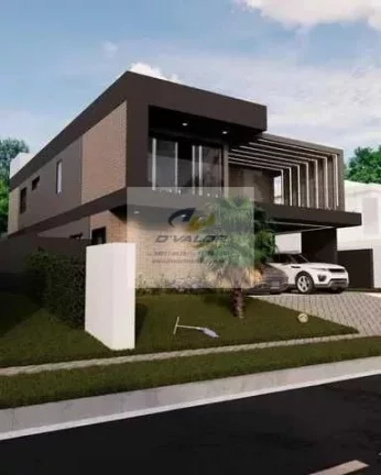 Imagem Vendo casa, em condomínio fechado, com 274,20m², 3 suítes, escritório, cozinha c/ ilha integrada e 4 vagas