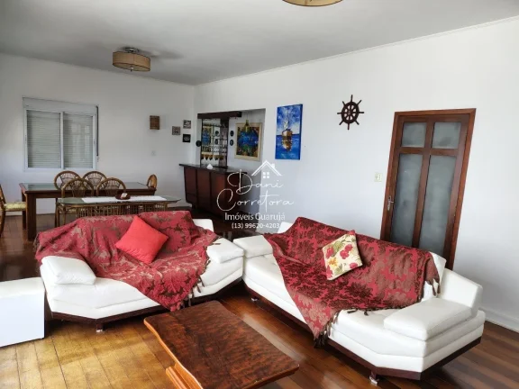 Imagem Apartamento à venda em Guarujá-SP: 3 quartos, 1 suíte, 2 salas, 3 banheiros, 2 vagas de garagem, 209m² - Bairro Pitangueiras!