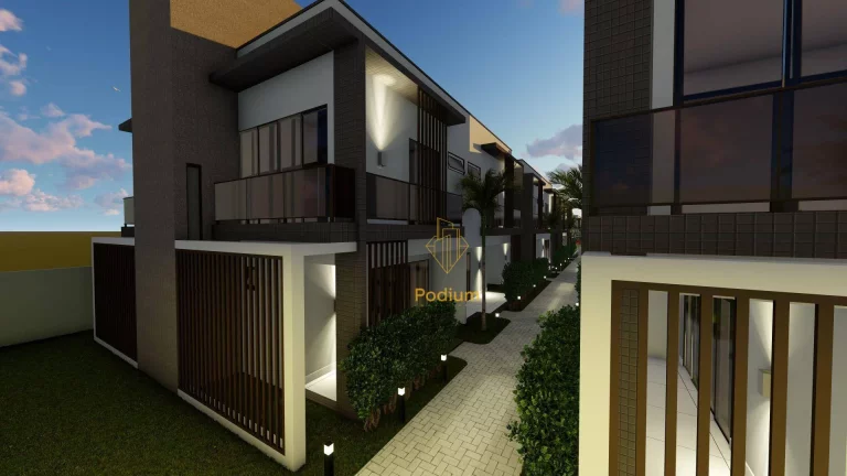 Imagem Casa Duplex em condomínio fechado com área de lazer completa a 240m da praia em Ponta de Campina - CA0110