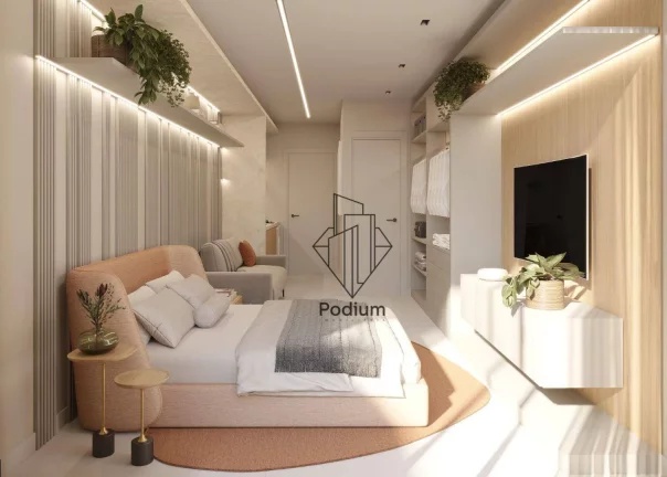 Imagem Flats Studio na cobertura Duplex com varanda / sacada e área privativa de frente para o mar da praia de Poço - FL0750