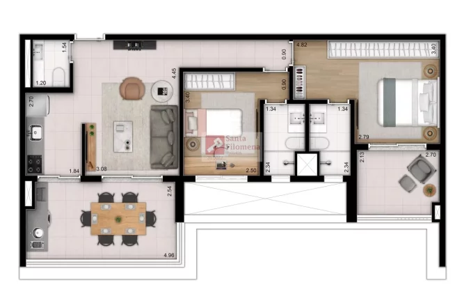Imagem Apartamento para Venda em São Paulo, Vila Mariana, 2 dormitórios, 2 suítes, 3 banheiros, 1 vaga