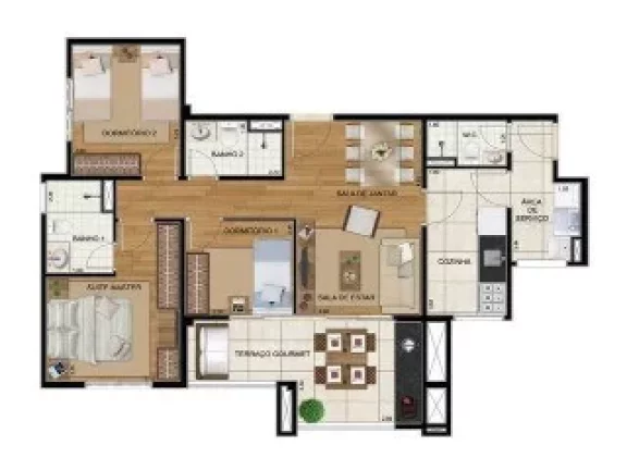 Imagem Apartamento de Luxo na Vila Gilda: 3 quartos, 3 suítes, 4 banheiros, 3 vagas - 192 m² - Condomínio Royale Prestige