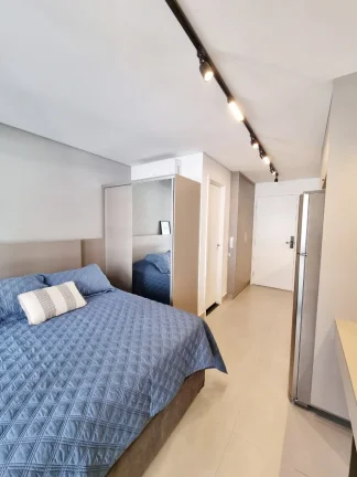 Imagem Apartamento 24M², 1Q, 1 Banheiro, Academia, Churrasqueira, Espaço Gourmet, Coworking, Coliving, Lavanderia Coletiva, Rooftop, Fechadura Eletrônica.
