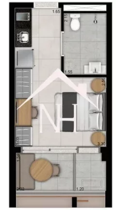 Imagem Studio de 23m c/ dormitório e terraço, piscina, solarium, churrasqueira gourmet, fitness, salão de festas, coworking, espaço delivery, bicicletário