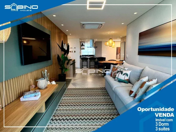 Imagem Apartamento Pé na Areia à Venda, com 3 dormitórios 3 Suítes 2 vagas 170m² - Riviera de São Lourenço Bertioga SP