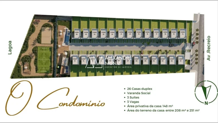 Imagem Grand Imperial Residence, condomínio de casas duplex, Lagoa Redonda.