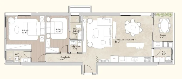 Imagem Apartamento 3 Dormitórios para venda em Florianópolis - SC