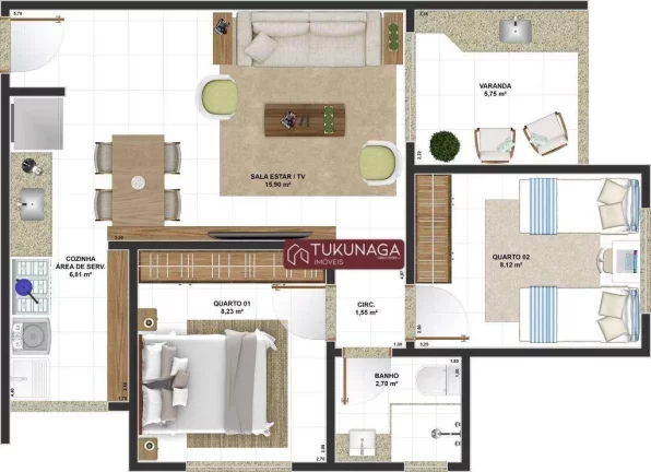 Imagem Apartamento à venda, 54 m² por R$ 370.000,00 - Vila São Rafael - Guarulhos/SP