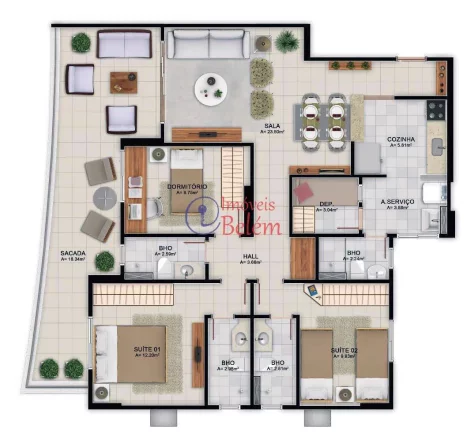 Imagem Imóveis Belém vende apartamento de 114m² 3/4 com 2 suites PRONTO PRA MORAR Imagem Imóveis Belém vende apartamento de 114m² 3/4 com 2 suites PRONTO PRA MORAR