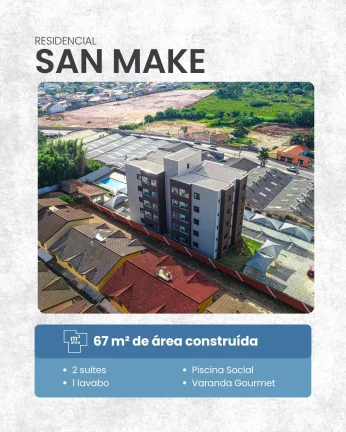 Imagem Apartamento à venda com 2 quartos, sendo 2 suítes, no condomínio Residencial San Make, Atibaia - SP