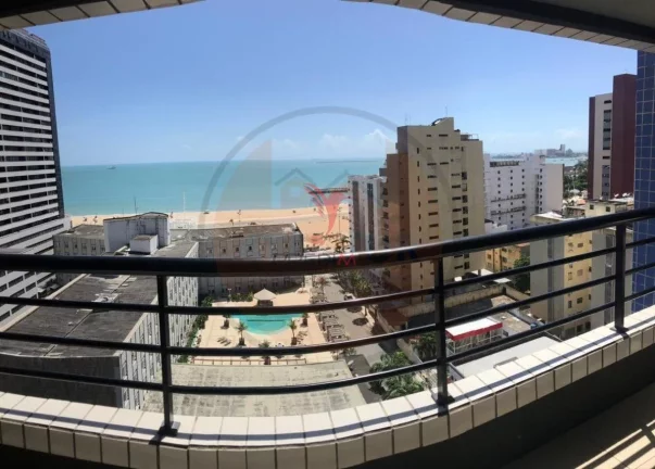 Imagem Flat todo mobiliado na beira mar de Fortaleza, Bairro do Meireles. Vista Mar. Varanda