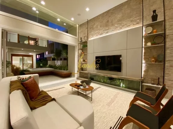 Imagem Sobrado condomínio fechado, com 04 suítes e SPA mobiliado e decorado
