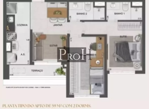 Imagem Apartamento com 2 Quartos à Venda, 59 m² em Fundação - São Caetano Do Sul