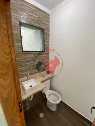 Imagem Sobrado Novo,estuda permuta até 50% ,3 dorms , 1 suíte, sacada,área gourmet com churrasq , 3 vagas ,bairro Vila Humaitá em Santo André