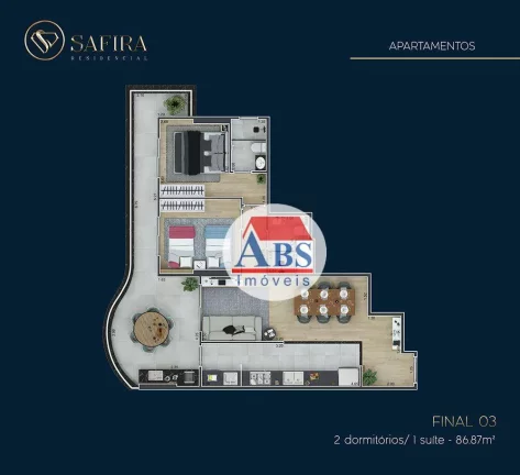 Imagem Apartamento à venda, 109 m² por R$ 795.000,00 - Vila Guilhermina - Praia Grande/SP