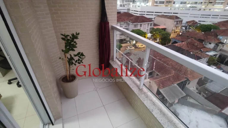 Imagem Apartamento de 2 dormitórios com suíte garagem demarcada varanda Gourmet no Gonzaga ! PORTEIRA FECHADA !