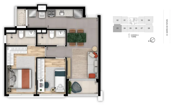 Imagem APARTAMENTO 1 DORMITÓRIO GUANABARA Campinas | 36m2 | 10 Minutos Taquaral | Investimento