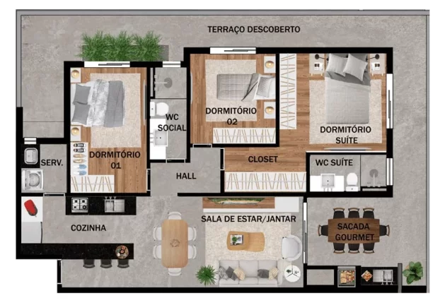 Imagem OAK Curitiba - Apartamento à venda no bairro Boa Vista - Curitiba/PR
