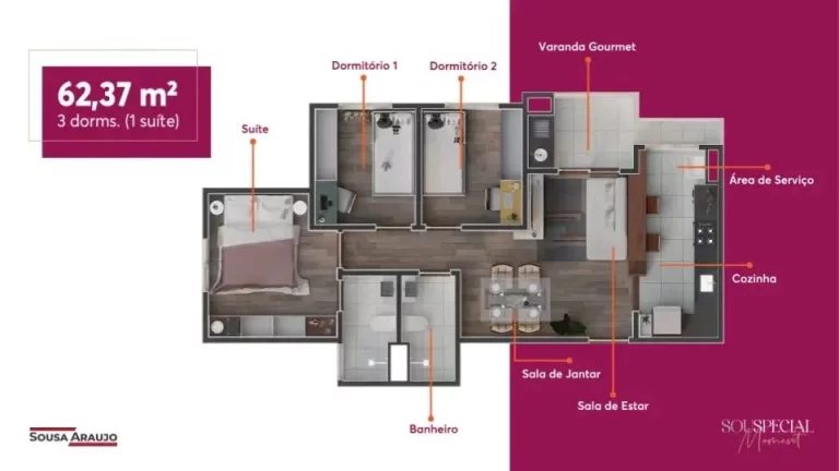 Imagem Apartamento com 2 dormitórios à venda, 52 m² por R$ 388.455,00 - Vila Urupês - Suzano/SP