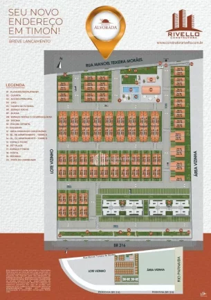 Imagem Casa duplex em construção, 2 dormitórios à venda por R$ 228.871,00 - Condomínio RESERVA ALVORADA - Cajueiro - Timon/MA
