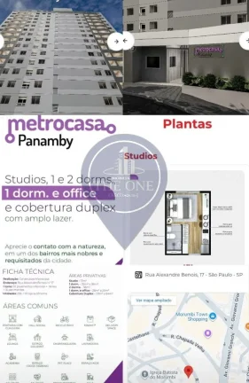 Imagem Studio de alto padrão à venda na Vila Andrade, São Paulo-SP: 1 quarto, 2 salas, 1 banheiro e vaga de garagem!