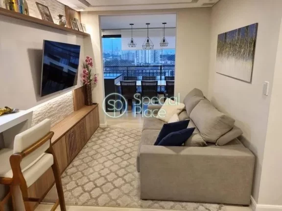 Imagem Apartamento moderno amplo living com varanda gourmet, ar condicionado, 95 metros, todos os ambientes...