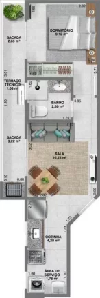 Imagem Apartamento com 1 dormitório à venda na Guilhermina!!!