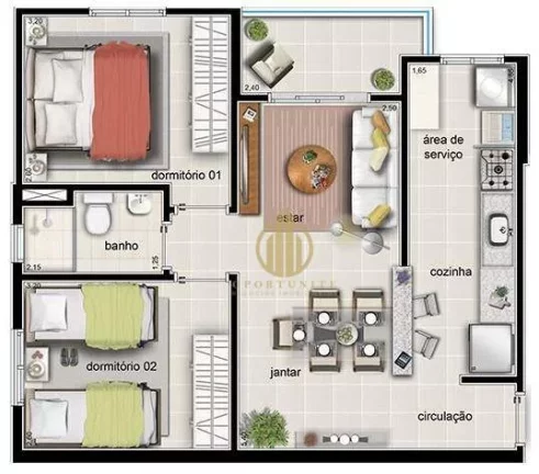 Imagem Apartamento com 2 dormitórios à venda, 56 m² por R$ 250.000,00 - Parque São Sebastião - Ribeirão Preto/SP