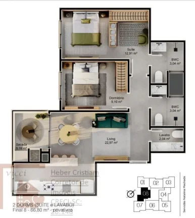 Imagem Lançamento em CACUPÉ|Apartamento de alto padrão|2 quartos c/ suite