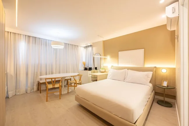 Imagem Apartamento 29M², 1Q, 1 Banheiro, Churrasqueira, Piscina, Piscina no Rooftop, Salão de Jogos, Terraço, Lounge, Deck Molhado, Split, Lounge, Lavanderia