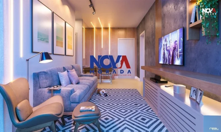 Imagem More em um apartamento de 2 quartos com suíte a poucos metros do Shopping Boulevard e da praia de I...