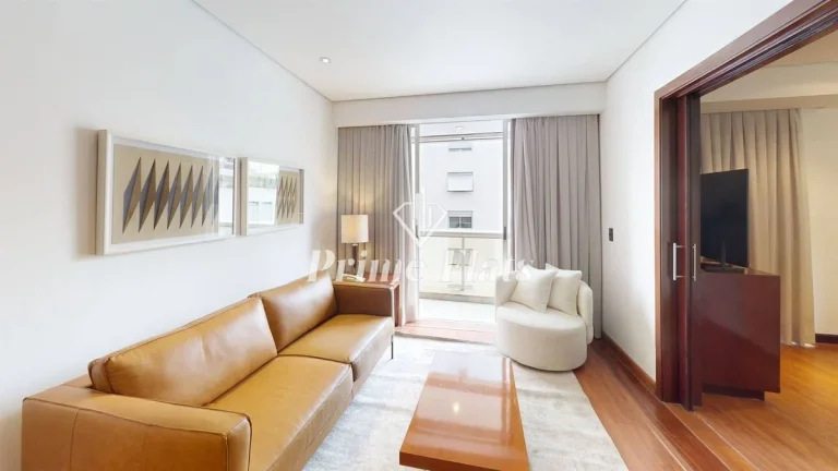 Imagem Flat disponível para venda no Etoile Hotels George V Itaim Bibi, com 60m², 1 dormitório e 1 vaga de garagem