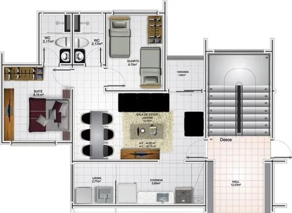 Imagem Apartamento 2 dormitórios para Venda em Teresina, Dirceu, 2 dormitórios, 1 suíte, 2 banheiros, 1 vaga