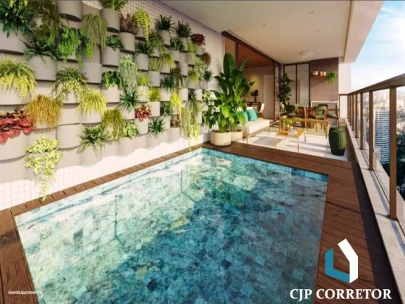 Imagem 4 suítes no Horto Florestal, Todos os apartamentos tem um piscina privativa na varanda