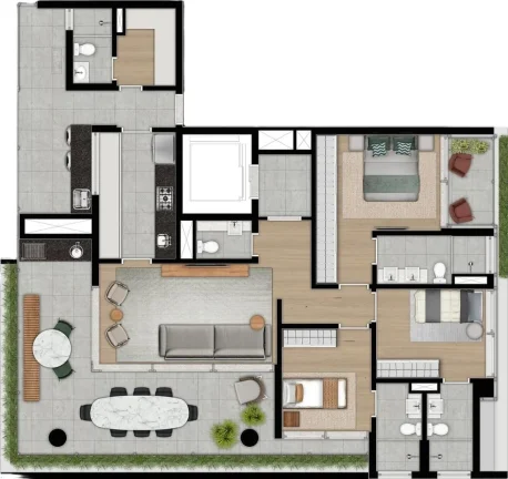 Imagem Um projeto grandioso, inspirado em empreendimentos de Nova Iorque. O verde rompe as fronteiras com a...