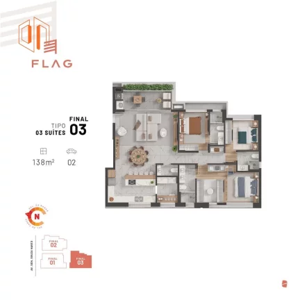 Imagem Apartamento para Venda em Curitiba, Cristo Rei, 3 dormitórios, 3 suítes, 4 banheiros, 2 vagas