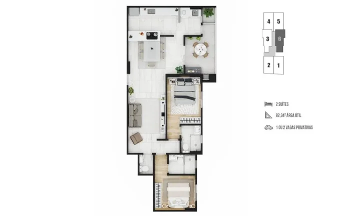 Imagem APARTAMENTO COM 82.34 m² - FORTE - PRAIA GRANDE SP