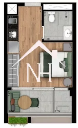 Imagem Studio de 25m c/ dormitório e terraço, piscina, solarium, churrasqueira gourmet, fitness, salão de festas, coworking, espaço delivery, bicicletário