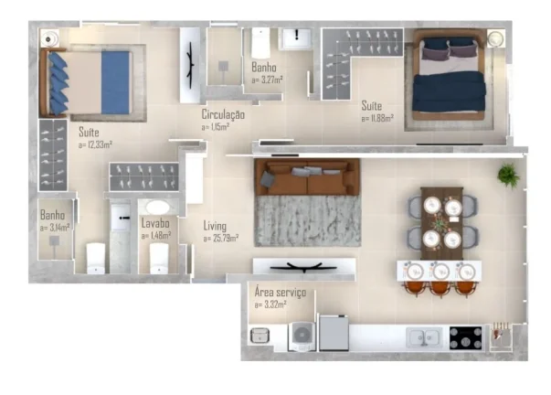 Imagem Apartamento 2 Dormitórios para venda em Florianópolis - SC