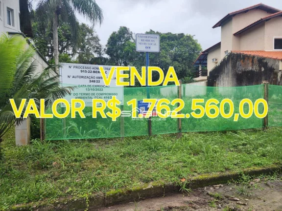 Excelente Terreno à venda, com 510m² de área total, na Riviera de São Lourenço Bertioga S/P
