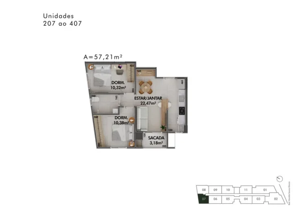 Imagem Apartamento 2 Dormitórios para venda em Florianópolis - SC