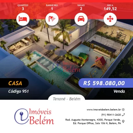 Imóveis Belém vende Mundi Rooftop casa em condomínio