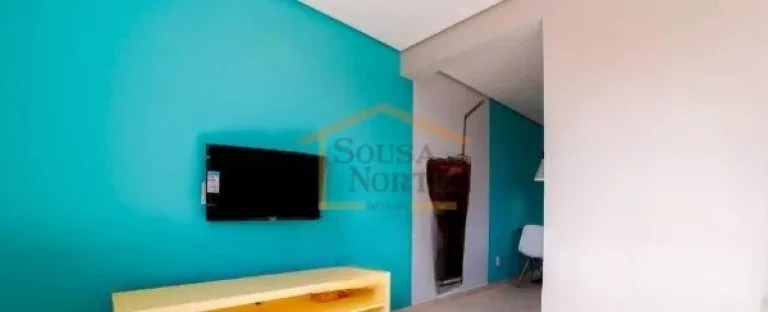 Imagem Apartamento amplo de 47 m², com 1 dormitório, banheiro, varanda e área de serviço. Possui armár...