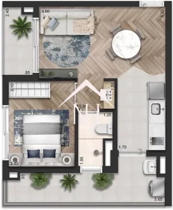 Imagem Studio de 45m c/ dormitório e terraço, pet place, Coworking, Piscina Deck molhado, Bar,Salão de festas, Churrasqueira, Fitness,Lavanderia,Bicicletário
