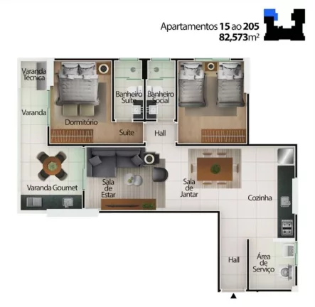 Imagem APARTAMENTO COM 82.57 m² - CENTRO - MONGAGUA SP