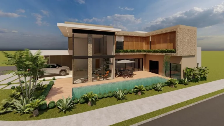 Imagem RANCHO DE ALTISSIMO PADRÃO COM PROJETO MODERNO Á VENDA EM CONDOMONIO FECHADO EM RIFAINA